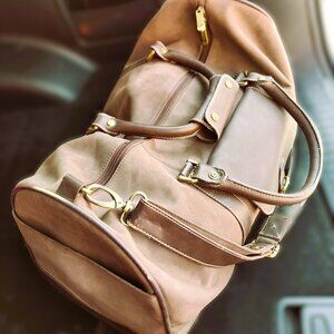 High-Quality Leather & Canvas Weekender Duffel Bag